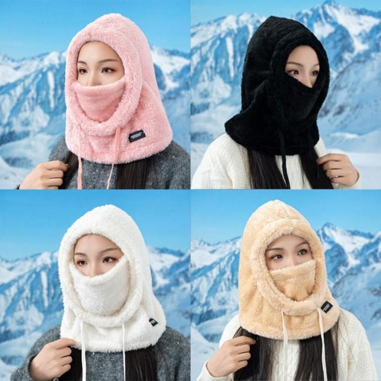 부드러운 털 조임 가능 끈 360도 풀커버 겨울 남여공용 후드 워머