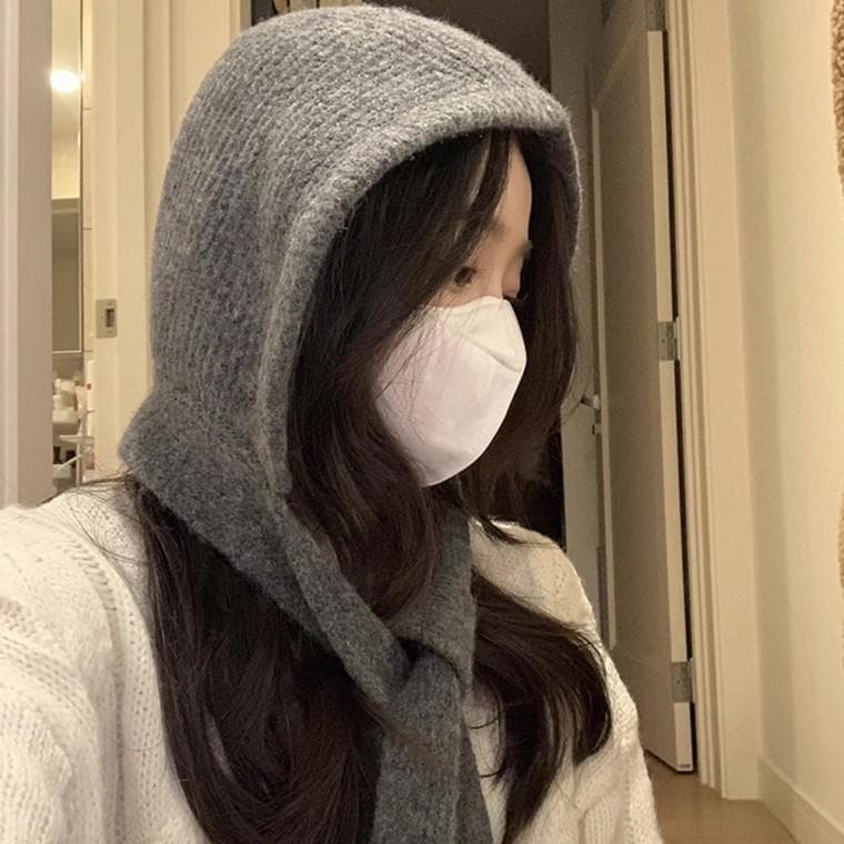 모자 머플러 일체형 보넷형 끈모자 URD-471