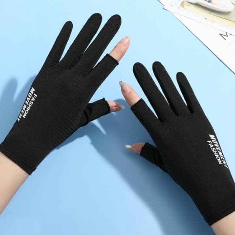 통기성 여성 스포츠장갑 2컷 레저 등산장갑 (블랙)