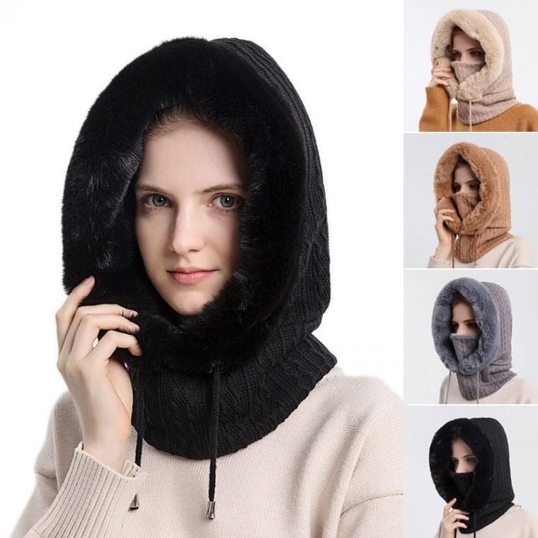 포근 퍼 니트워머 여자 바라클라바 겨울 넥워머
