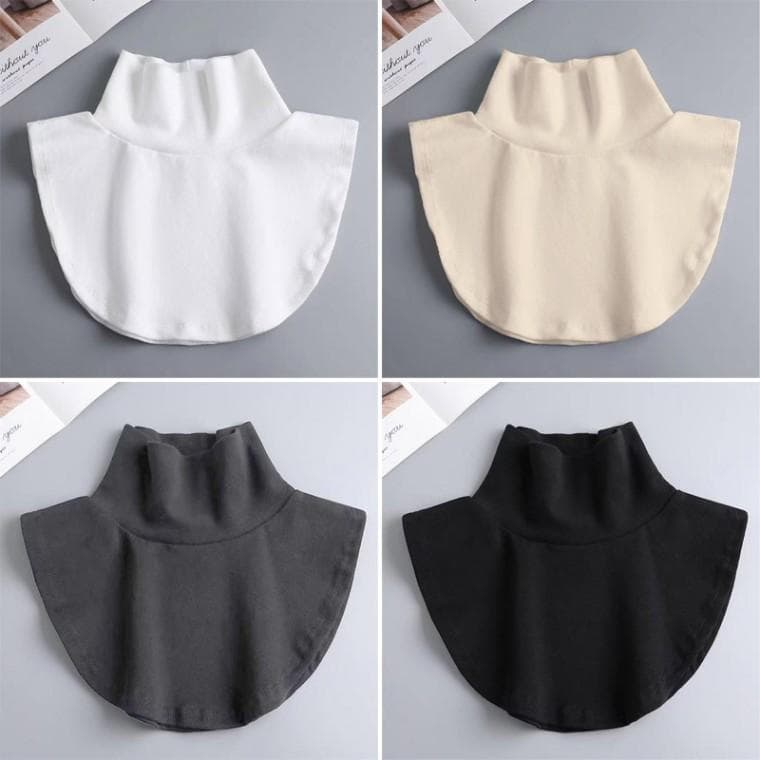 보온 목토시 레이어드 페이크 목폴라