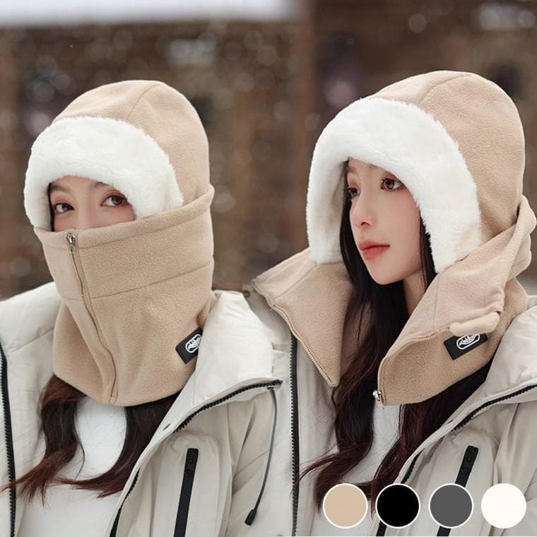 여성 플리스 후드 넥워머 후드워머 얼굴 방한용품