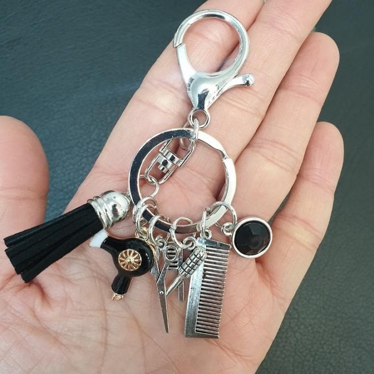 헤어드레서 키링 미용가위 드라이어 빗 열쇠고리