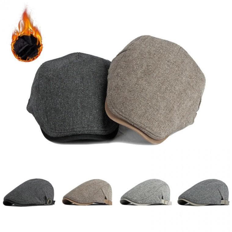 헤링본 신사 중년남성 겨울 가을 기모헌팅캡 베레모