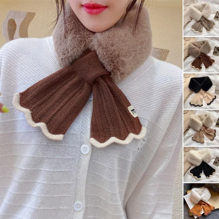 예쁜목도리 크로스퍼 학생목도리 머플러 여성 귀욤