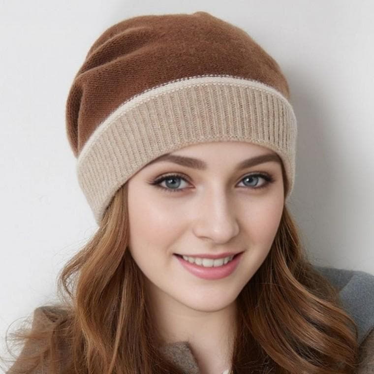 니트 캐시미어 비니모자 겨울모자 방한 여성 데일리 모자 귀달이 털 비니