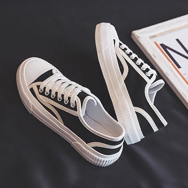 라인 배색 여성 2컬러 단화 스니커즈 ZG-A56