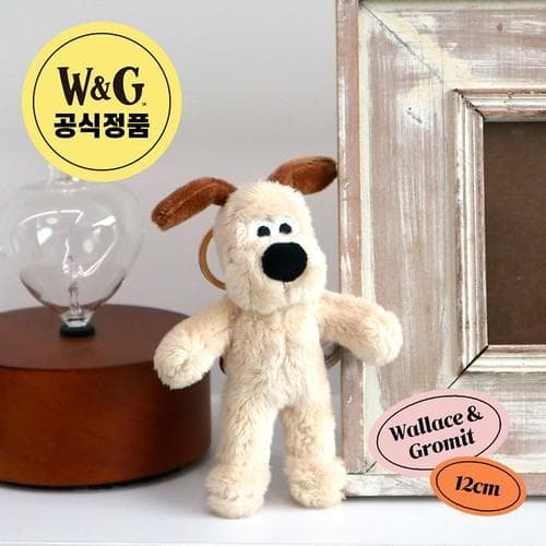 정품 미니 12cm 웰리스와 그로밋 인형 키링 쁘띠 가방 핸드폰걸이 자동차 키홀더