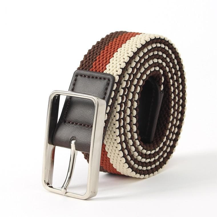 삼색 핀버클 패브릭 벨트 허리띠 (브라운) (버클B)