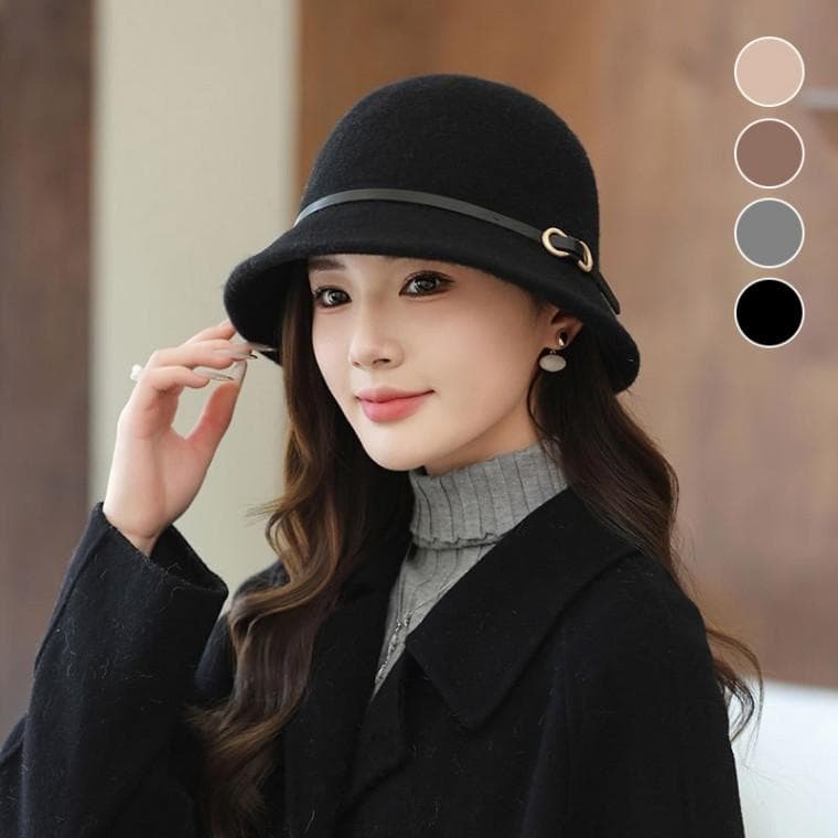 베이직 울 버킷햇 겨울 여성 모자