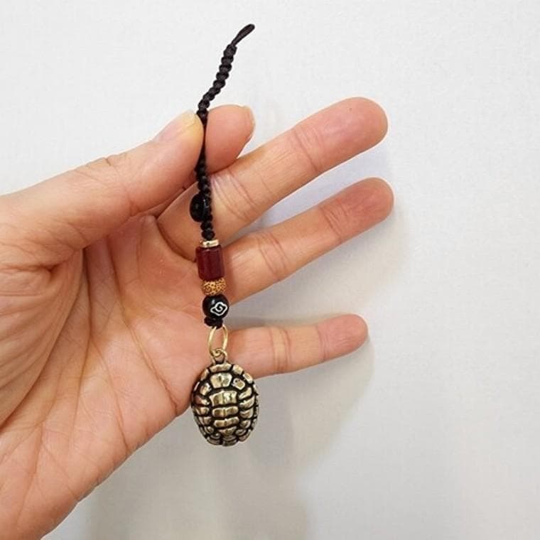 풍수 돈들어오는 재물 황동 거북이 장수 사업번창 키링