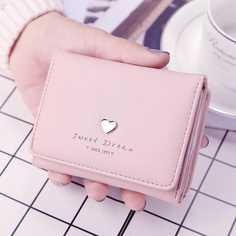 델리 가죽 반지갑 큐트 여성지갑 (핑크)