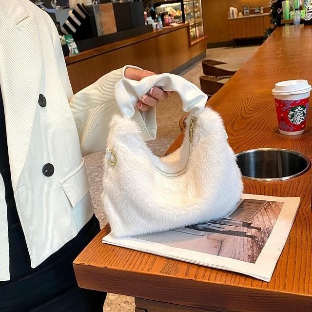 페이크퍼 토트크로스백 털가방 여성 핸드백 겨울가방