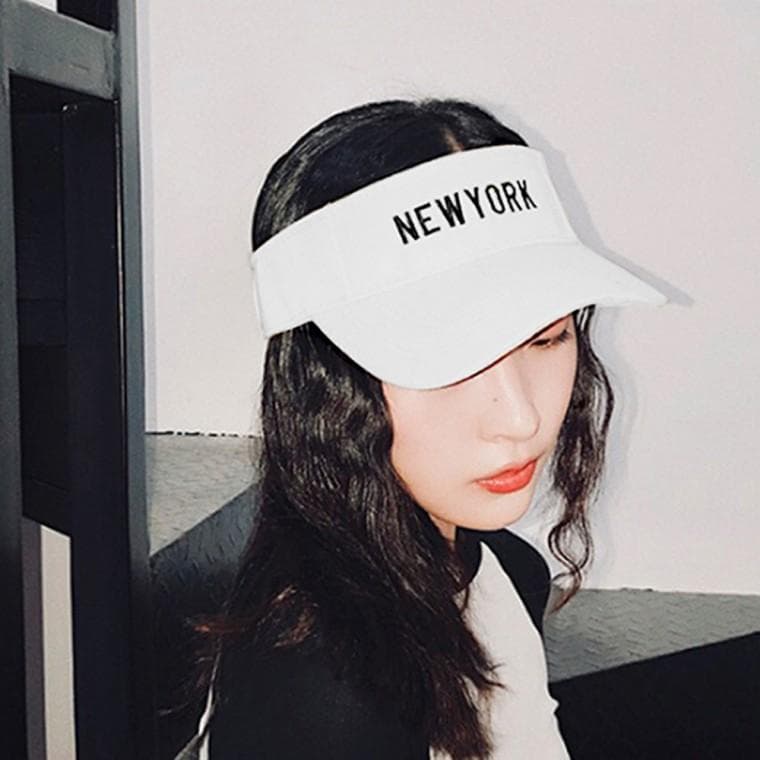 뉴욕 스포츠 썬캡 햇빛차단 여름선캡 모자 (화이트)