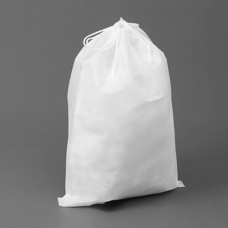 양쪽 스트링 끈 부직포 파우치 20p(34x43cm) (화이트)