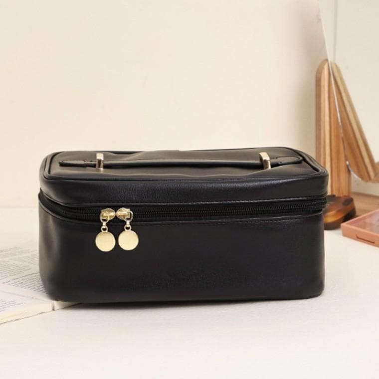 뷰티스타 대용량 메이크업 화장품 파우치(블랙)