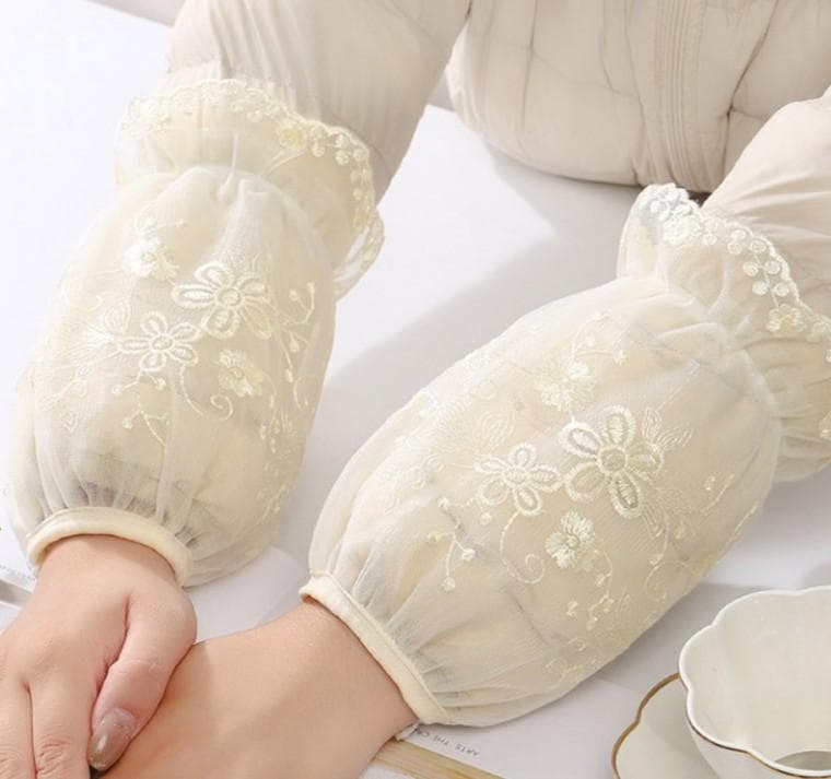 자수꽃 시스루 핸드워머 암워머 팔토시 ST0564