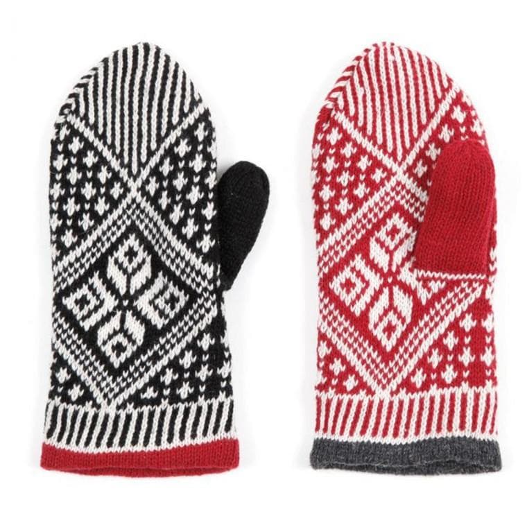 눈꽃 모양 벙어리장갑 남자 여자 커플 안감 털장갑