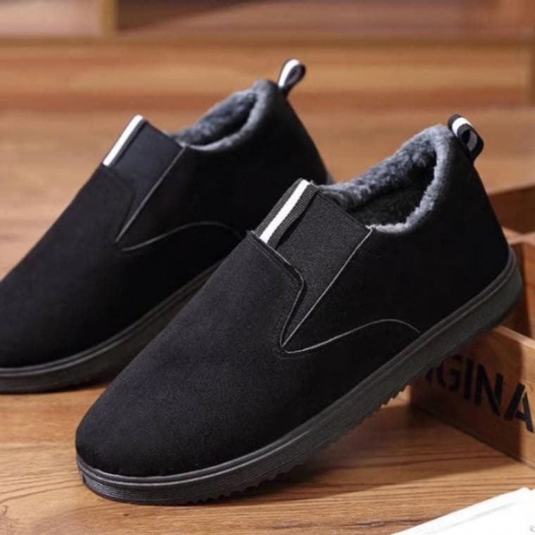 밴딩 남자 털 로퍼 남성 겨울 신발 방한화 털 신발