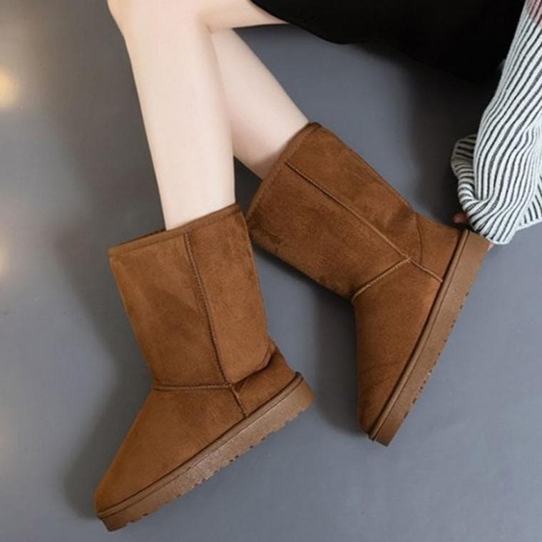 기모 여성 털 부츠 방한화 여자 겨울 신발 미들 부츠