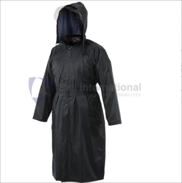 코트형 우의 레인코트 우비 원피스형 XL 곤색 경작업용 PVC 코팅 생활방수