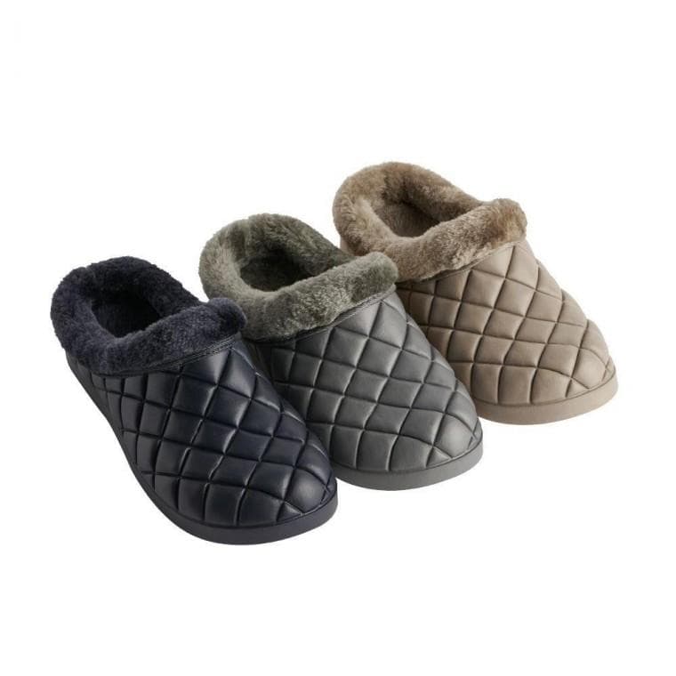 누빔 체크 슬리퍼 웜 털슬리퍼 겨울 털슬리퍼 남자 겨울 털실내화 털신발