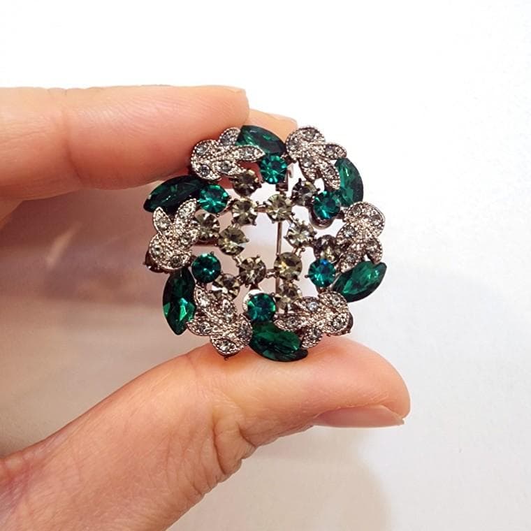 플라워 큐빅 패션 브로치 여성 코사지 블라우스 옷핀