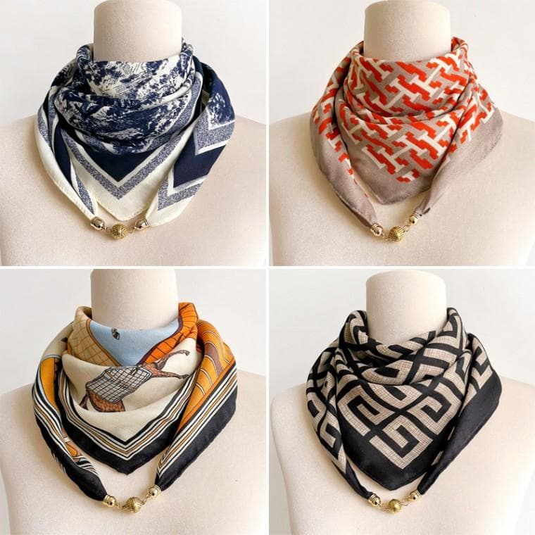 간절기 넥워머 패턴 머플러 마그네틱 스카프