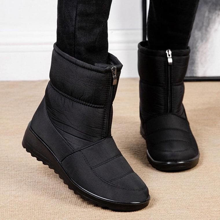 여성 집업 방수 스노우 부츠 미들 신발 슬립 온방한