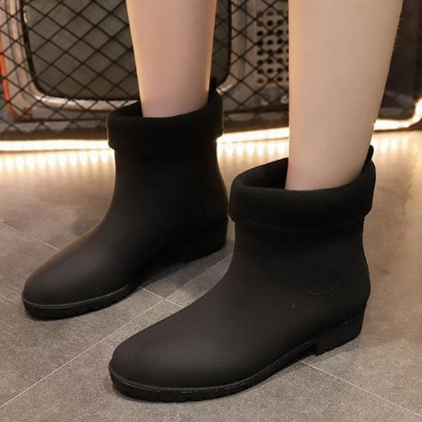 여성 무지 무광 기모안감 탈부착 방한 레인부츠 TAIN18N