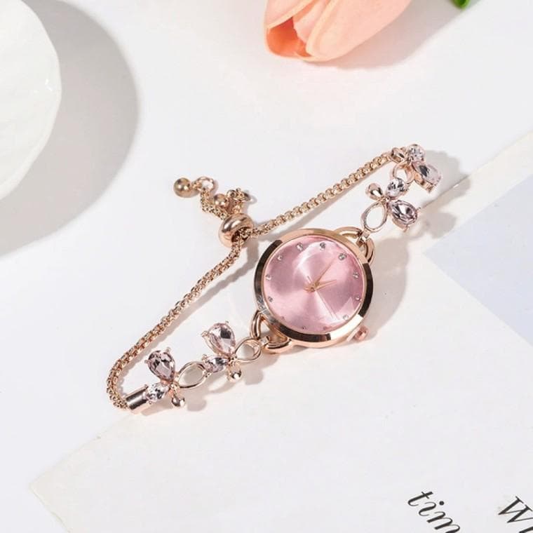 플로랄 슬라이드 여성 손목시계(핑크) 여자시계