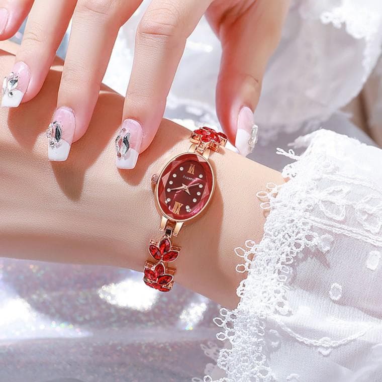 릴리아 여성 손목시계(레드) 메탈시계