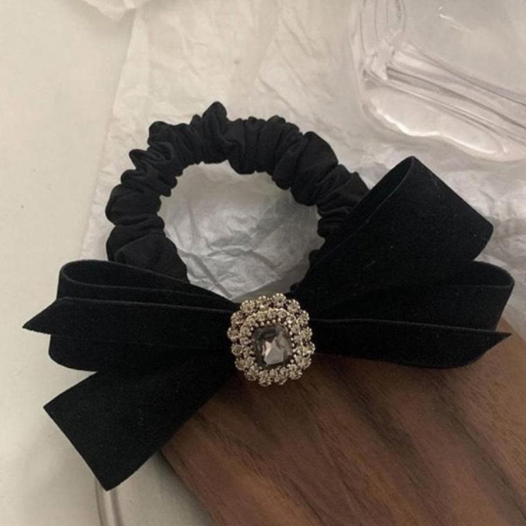 2개 벨뱃 큐빅 장식 헤어 머리끈 URD186 헤어슈슈 헤어슈슈 머리끈 시계 헤어밴드 패션잡화 고무줄 쥬얼리