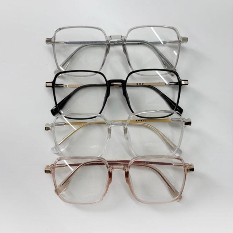사각 반 투명 뿔테 패션 안경 긱시크
