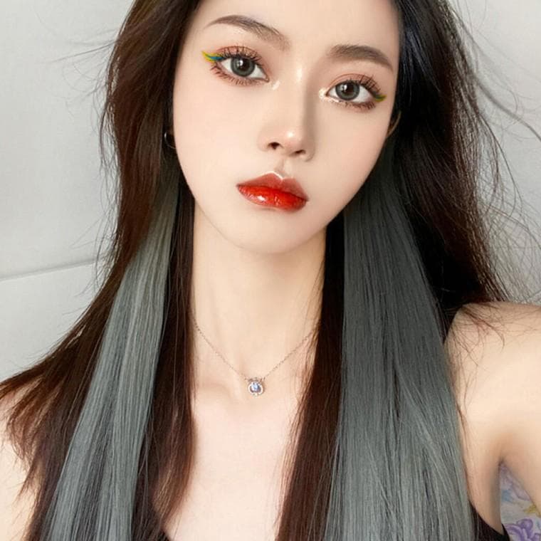 똑딱이 부분가발 컬러 브릿지 헤어피스 5p 애쉬그레이