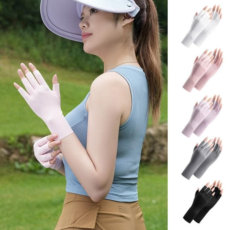 반오픈 여름 햇빛 차단 초슬림 쿨 등산 골프 반장갑