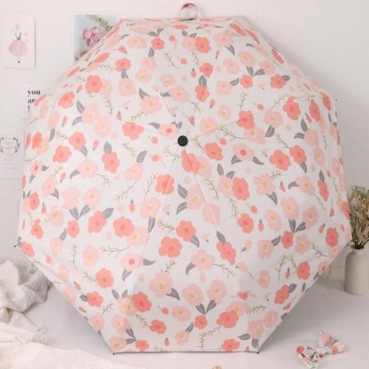 자동 3단 양우산 uv차단 암막 우양산 도화 꽃무늬